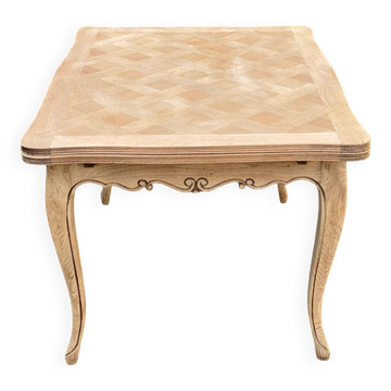 Table à manger Louis XV extensible XIX ème rénovée chêne 120-200cm