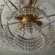 Old bronze waterfall chandelier with crystal tassels