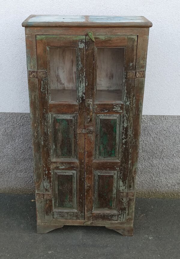 Armoire ancienne vitrée en bois