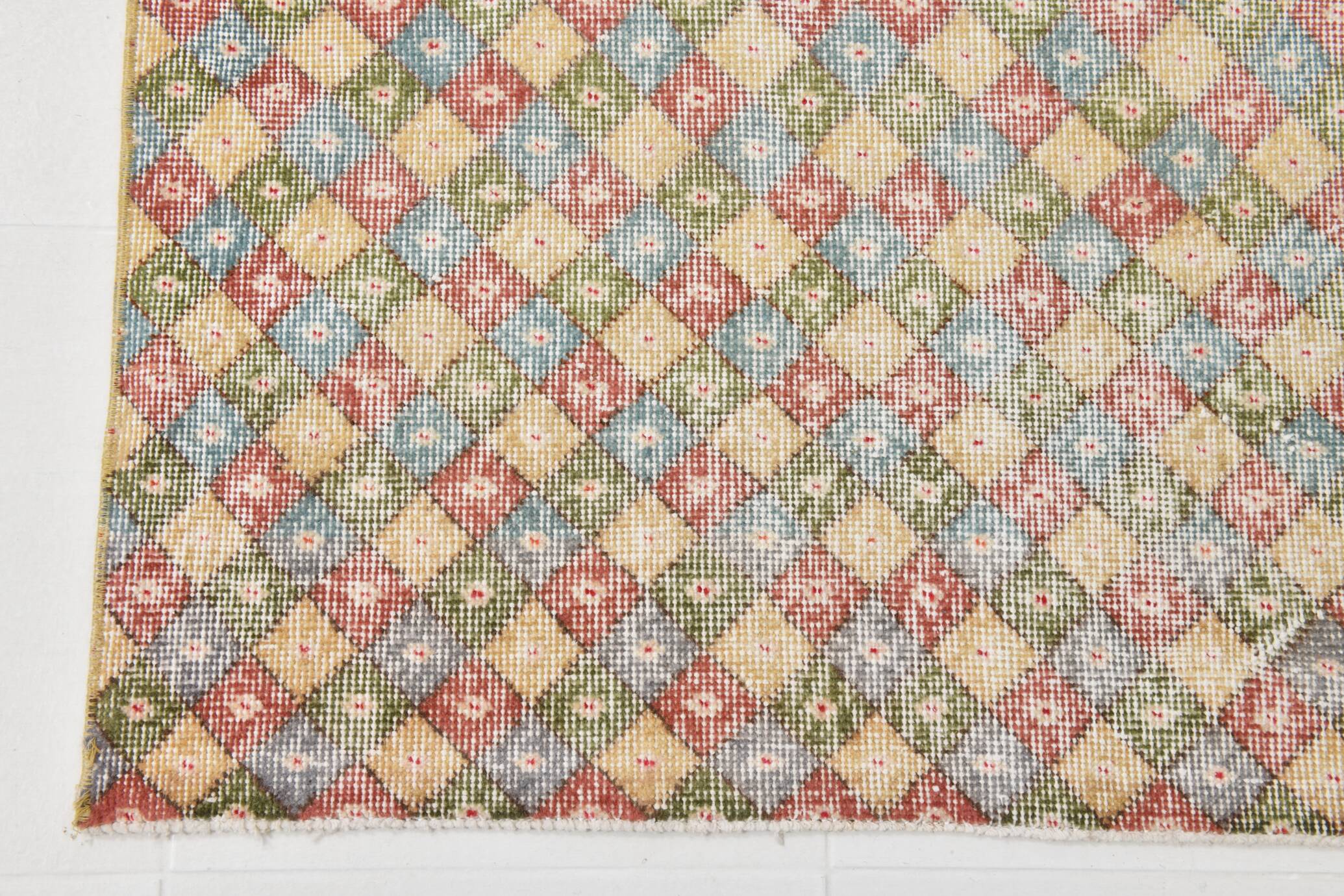 4x6 Vintage Geometric Style Multicolor Vintage Rug, 124x165Cm