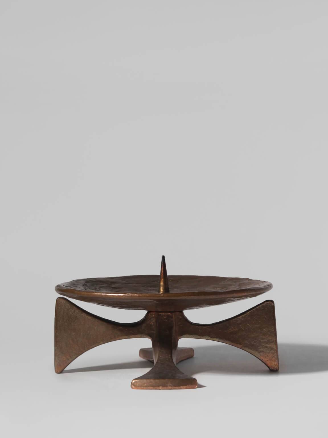 Brutalist Massive Bronze Candle Holder, 1960s