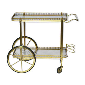 Trolley with brass and glass casters