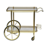 Trolley with brass and glass casters