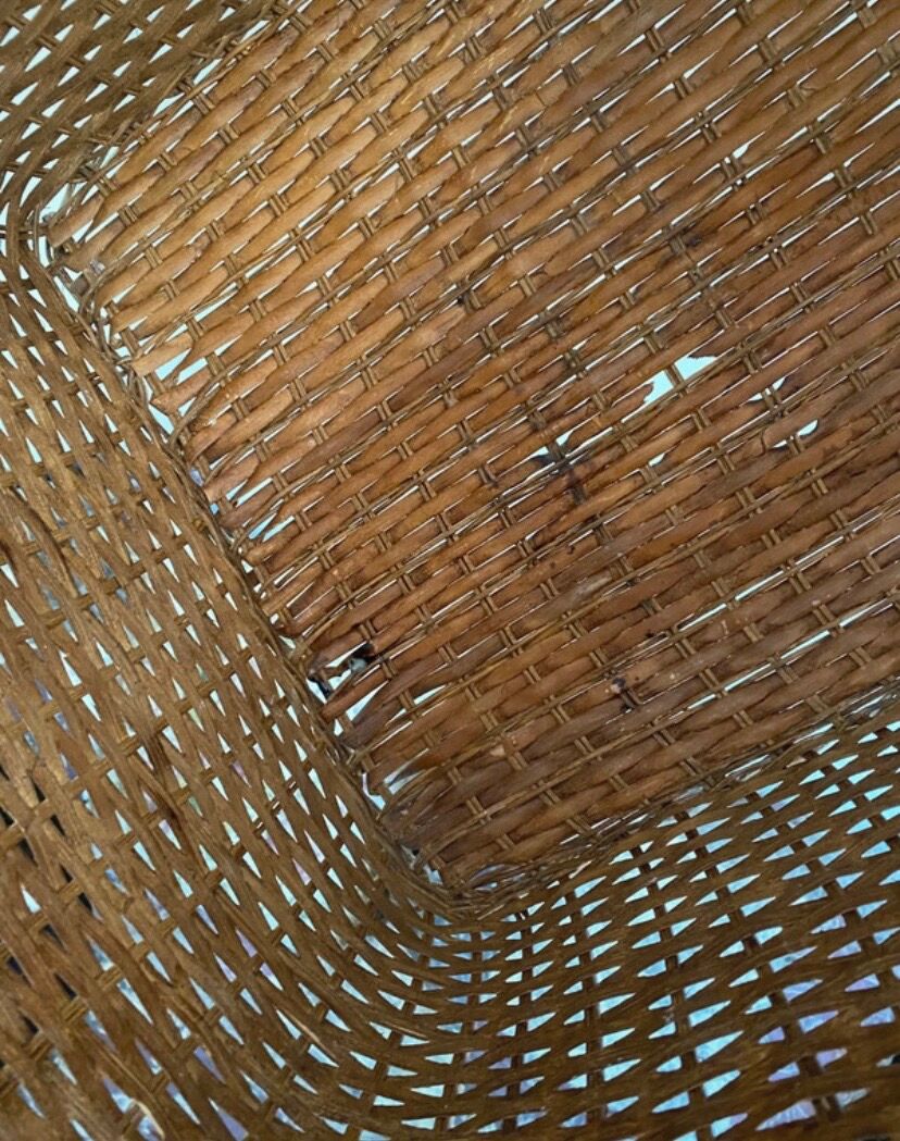 Wood and wicker basket