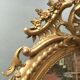 Oval mirror with wooden pediment and gilded stucco oval ice beveled Napoleon III - 80x120cm