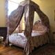 Bed in Polish canopy canvas of Jouy Louis XVI style