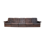 1980s Leather Modular Five Seater Sofa