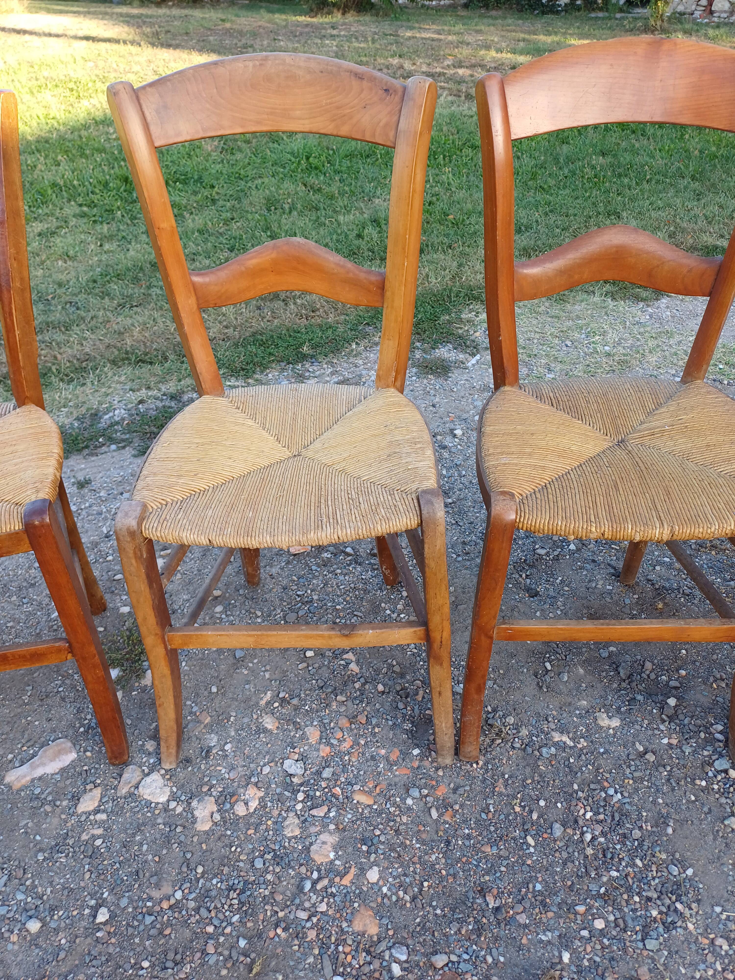 6 Old Straw Chairs