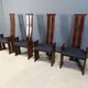 Post modern high back dining chairs, set of 4, 1970s