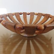 Teak fruit basket Scandinavian style 60s 70s