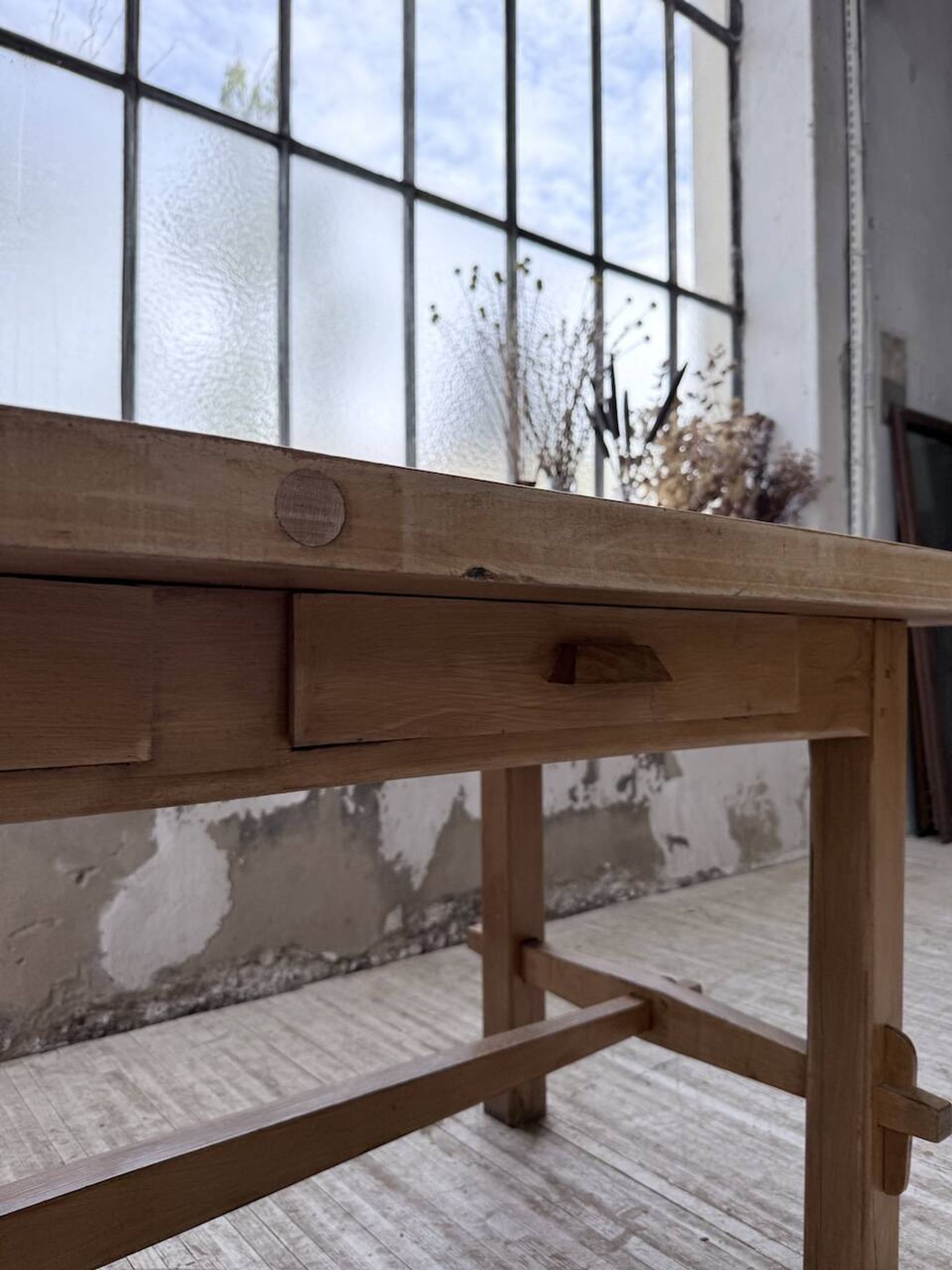 Table mobilier montagne 1950 hêtre massif
