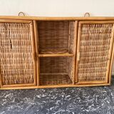 Bamboo and rattan shelf 2 doors