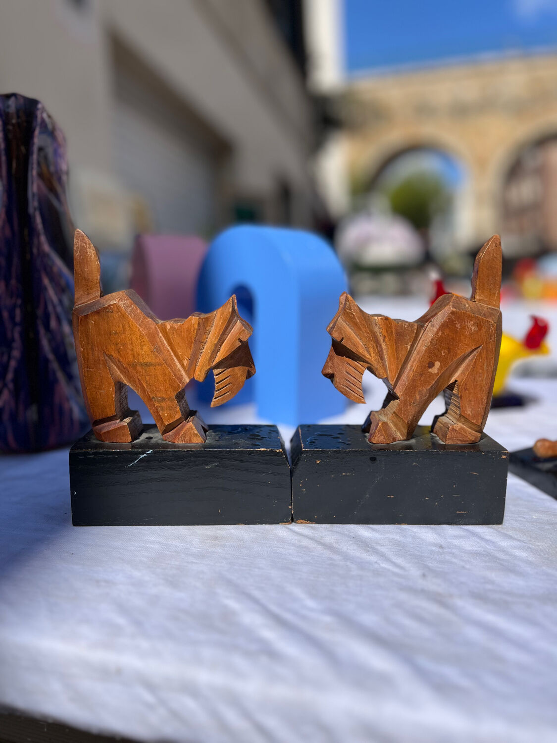 Art Deco Scottish bookends pair