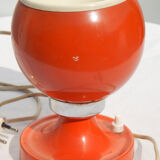 Lampe orange métal à poser space age des années 60/70