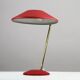 Red Shrink-Lacquered Brass Table Lamp, Germany, 1950s