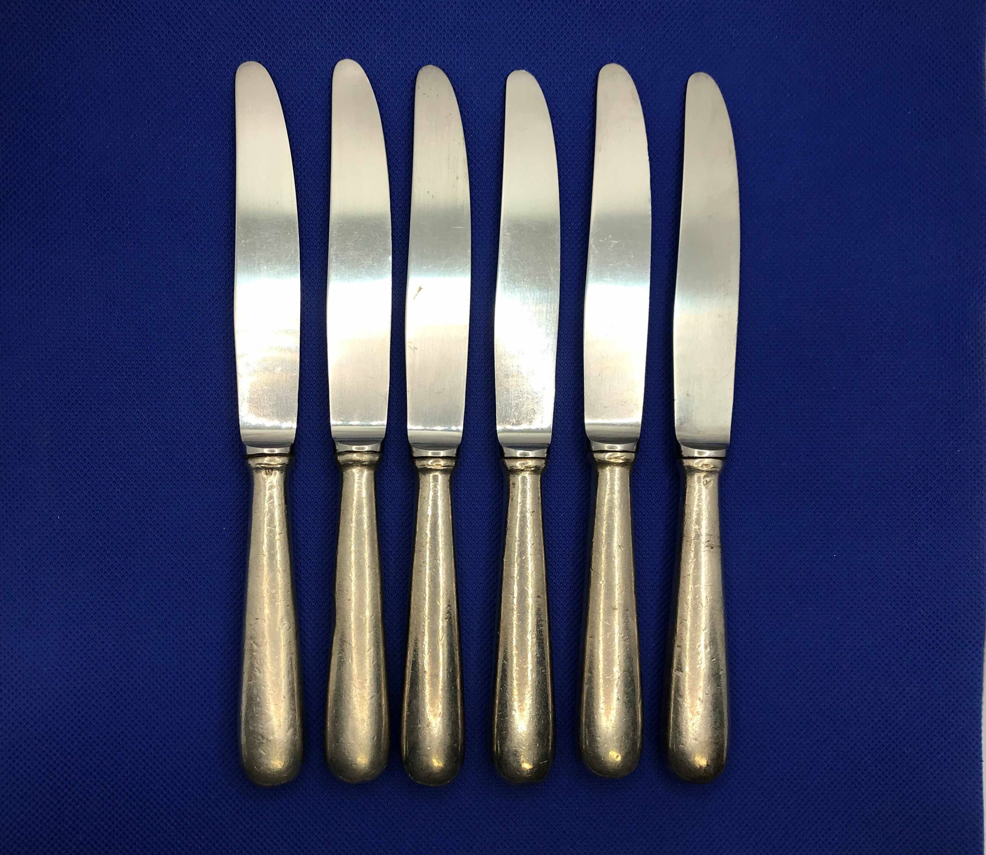 Set of 6 small silver-plated Navy knives SOH