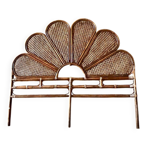Tête de lit rotin forme - fleur