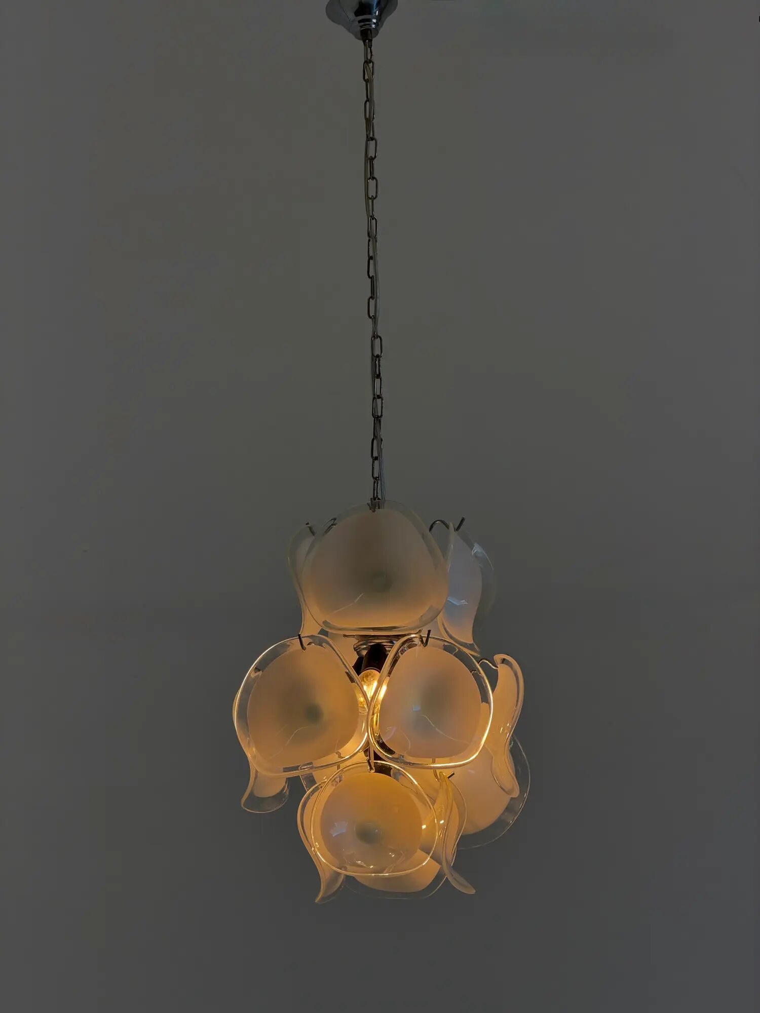 Gino Vistosi Murano glass chandelier with glass discs