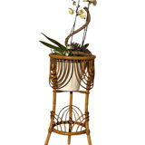 1960s rattan flower holder from France