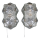 Pair of brutalist glass wall sconces by Kamenický Šenov, Czechoslovakia, 1970s