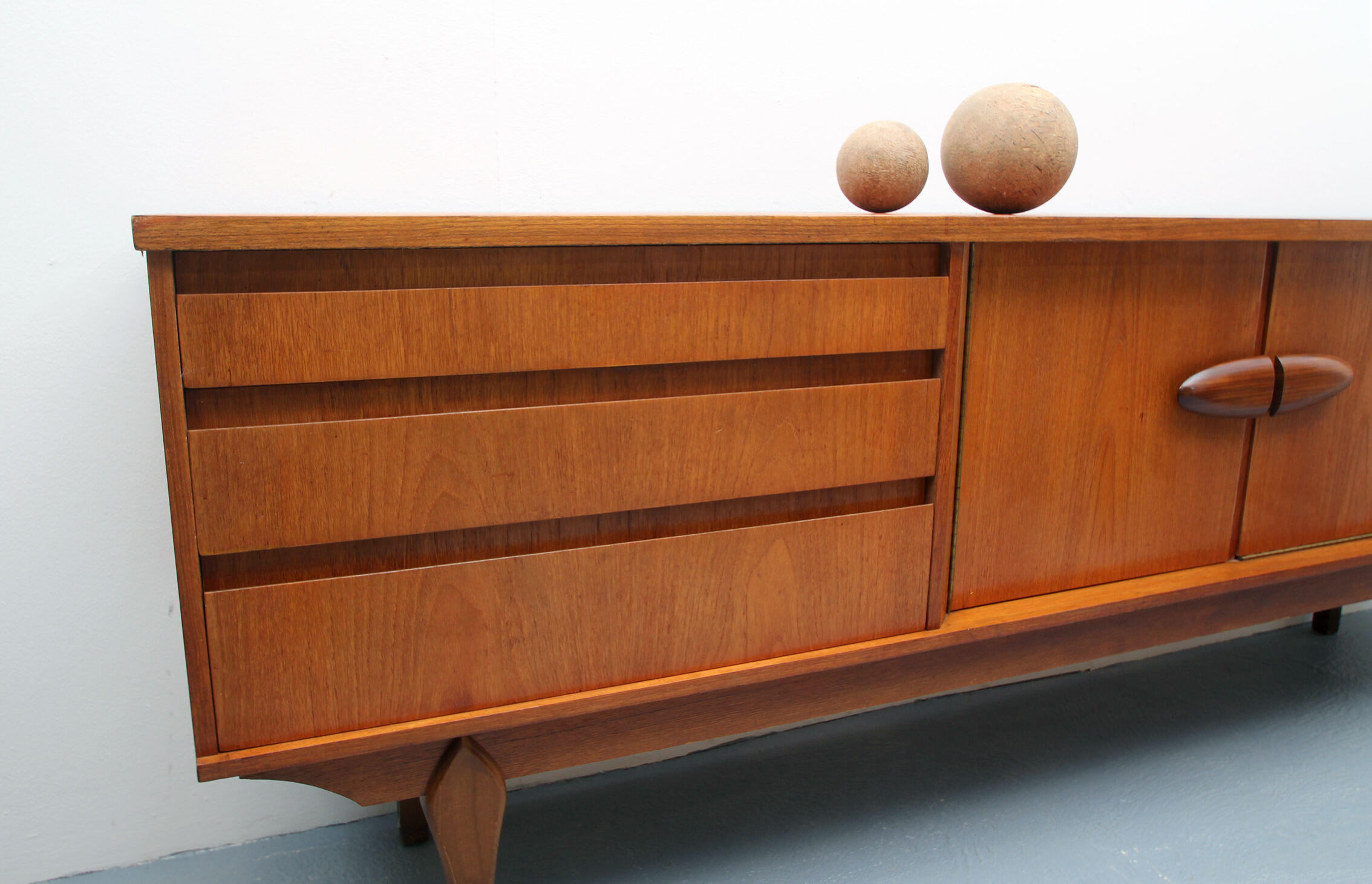 1960s british teak sideboard with bar cabinet
