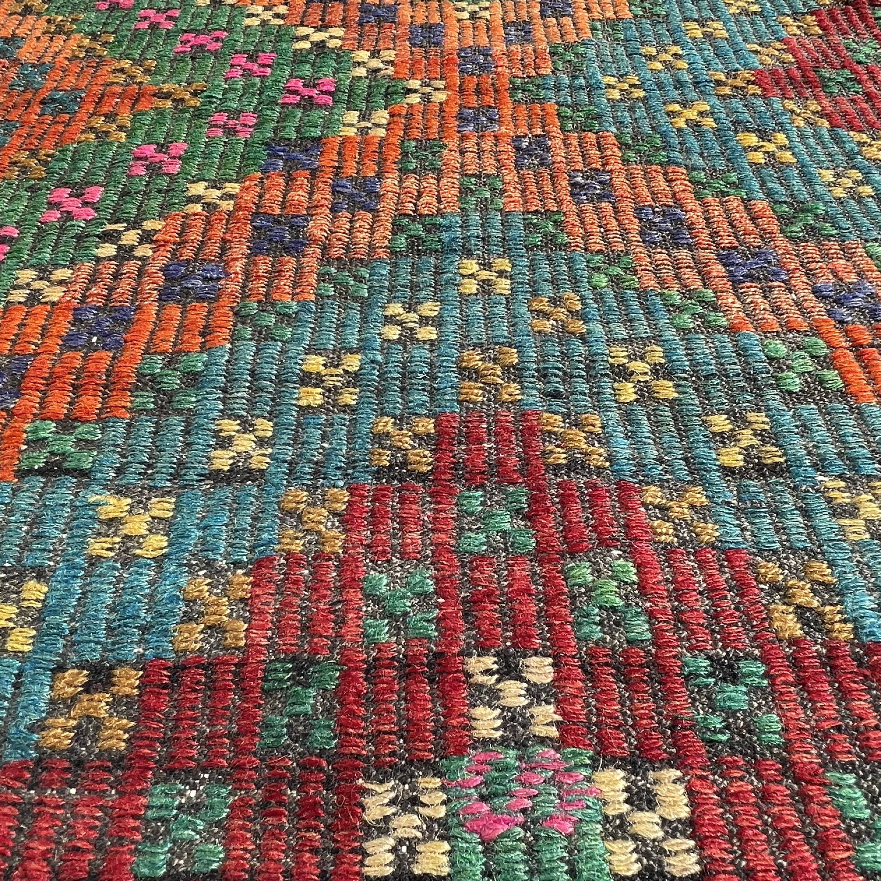 Tapis vintage turkish kilim runner 335 x 63 cm