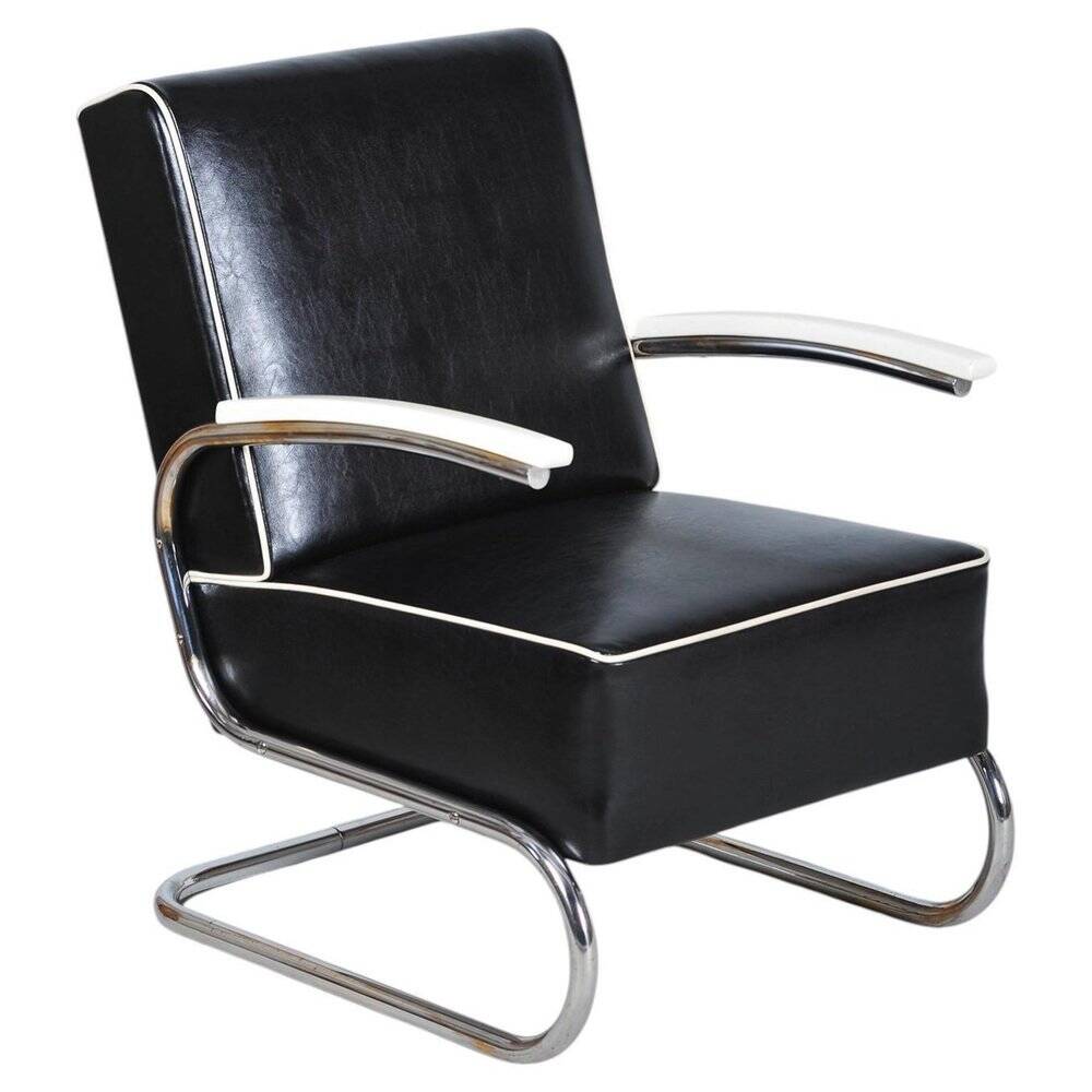 Bauhaus Armchair in Chrome by W. Gispen for Mücke-Melder, Czech, 1930s