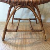 Rattan and wicker armchair 1950