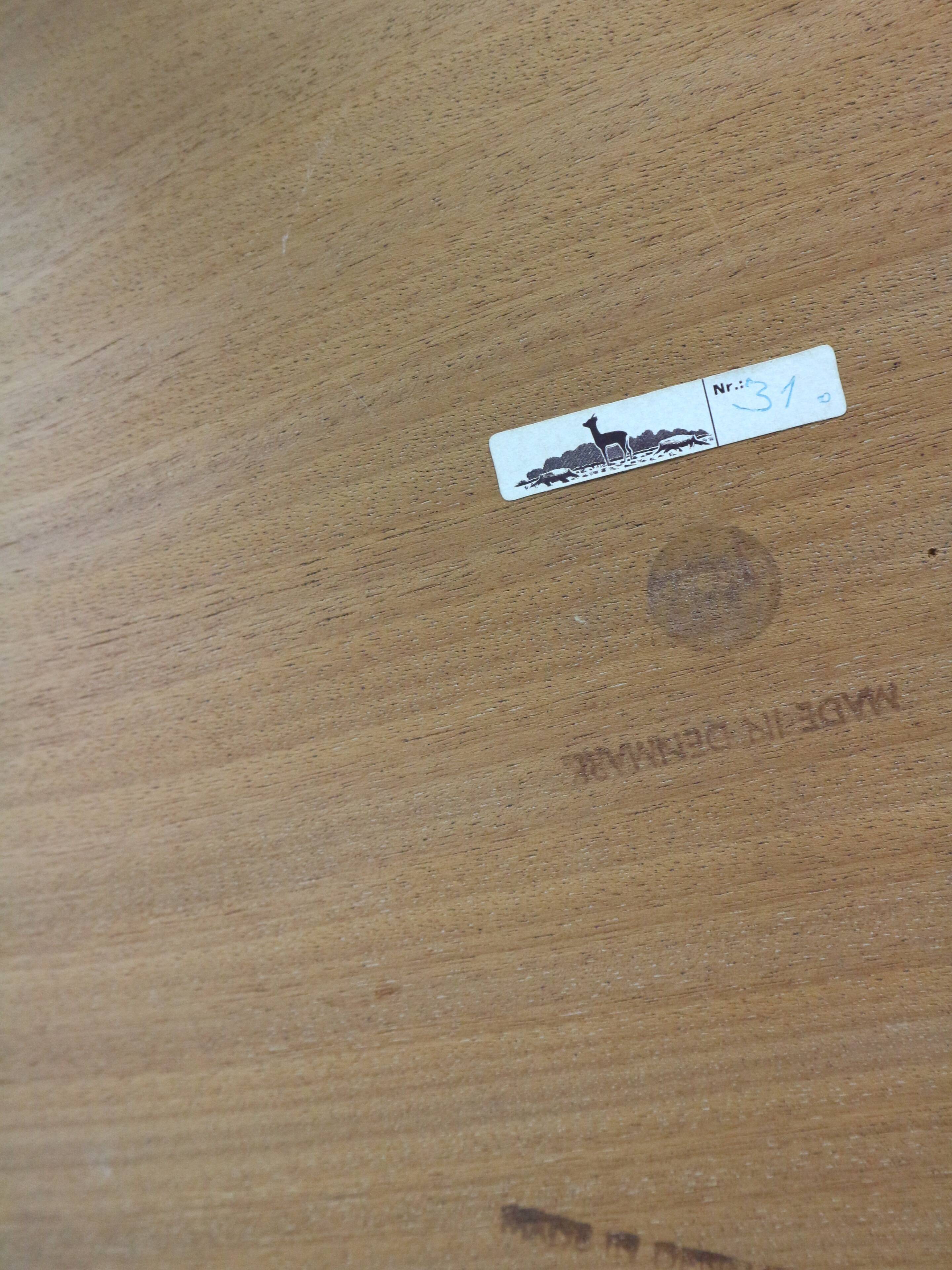 Table Basse Ronde en Teck Severin Hansen pour Haslev Mobelfabrik par Bovenkamp