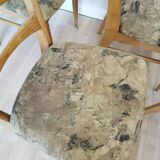 Set of 6 Vintage Wooden Dining Chairs: 1970s Mid-Century Bistro Style