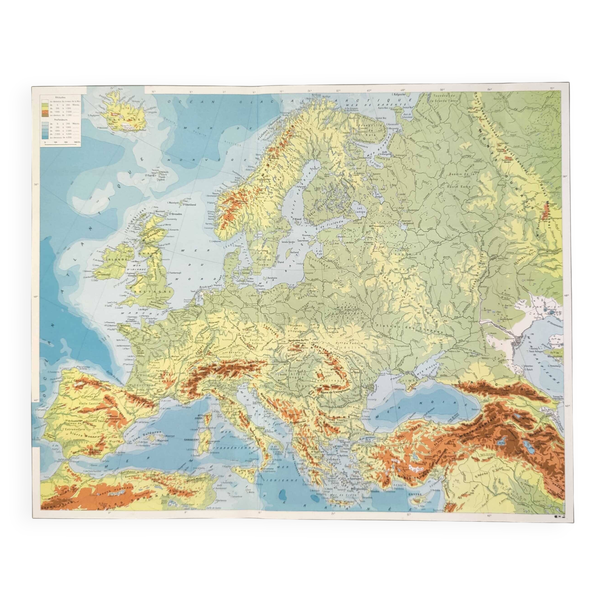 Vintage map of Europe, 1950