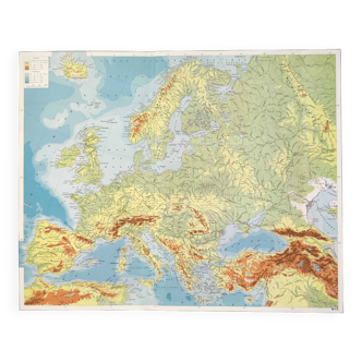 Vintage map of Europe, 1950