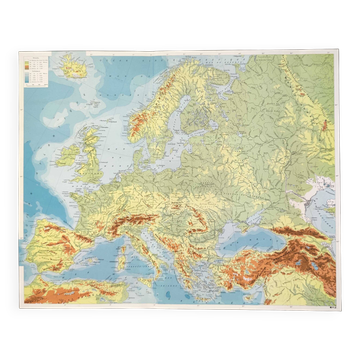 Vintage map of Europe, 1950