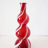 Italian carafe, blown glass, red Empoli.