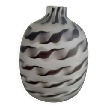 Frosted grey black vase