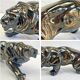 Art Deco lion statue 1930 cracked Saint Clément