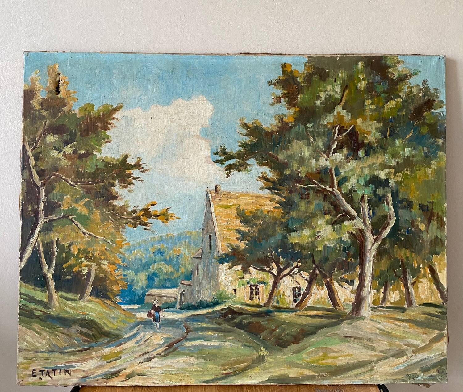 Oil on canvas mountain path