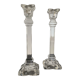 Pair of vintage crystal torch candlesticks from the 70s