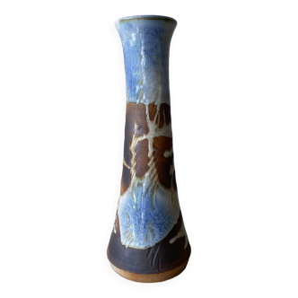 Signed stoneware vase