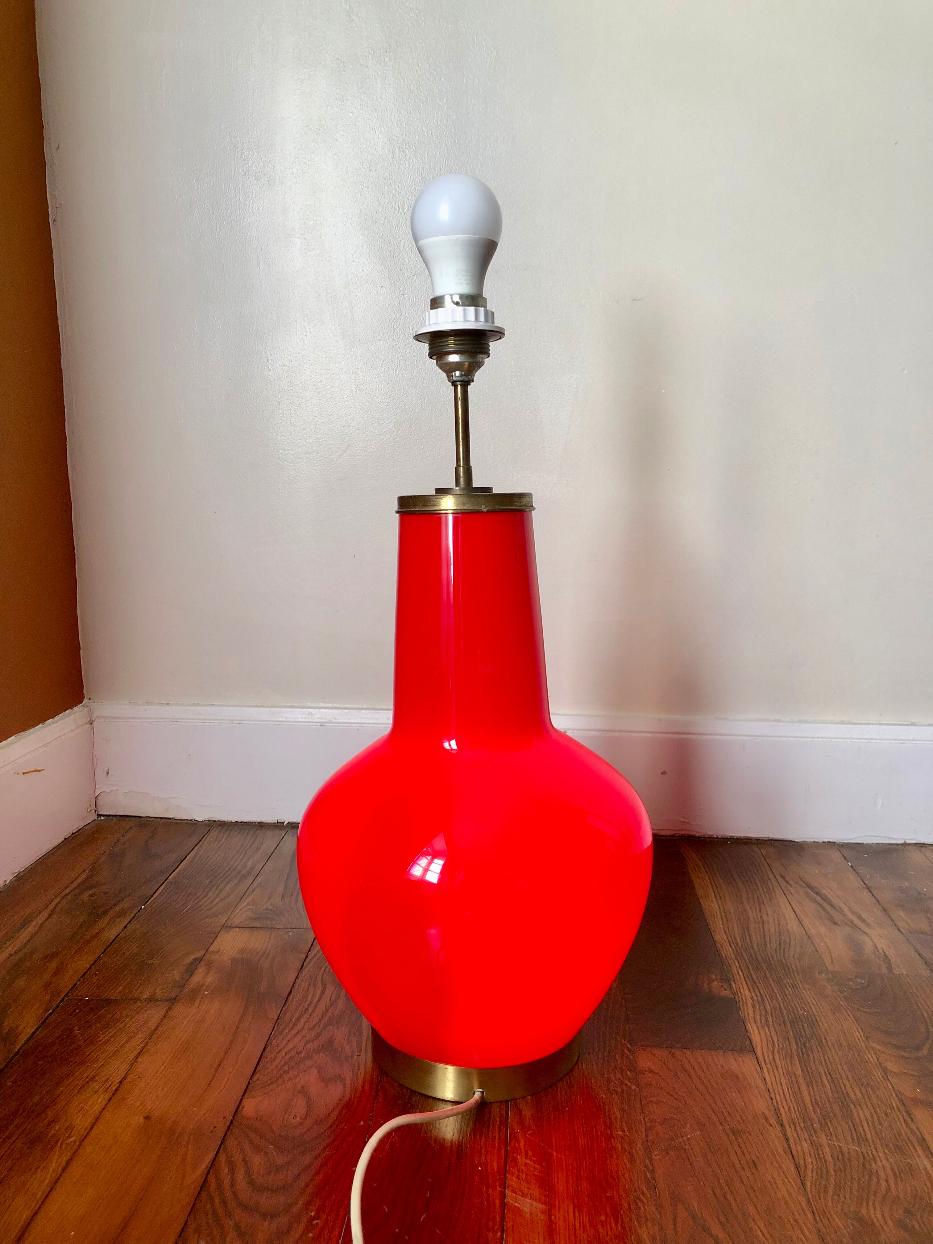 Backlit red lamp foot 1980