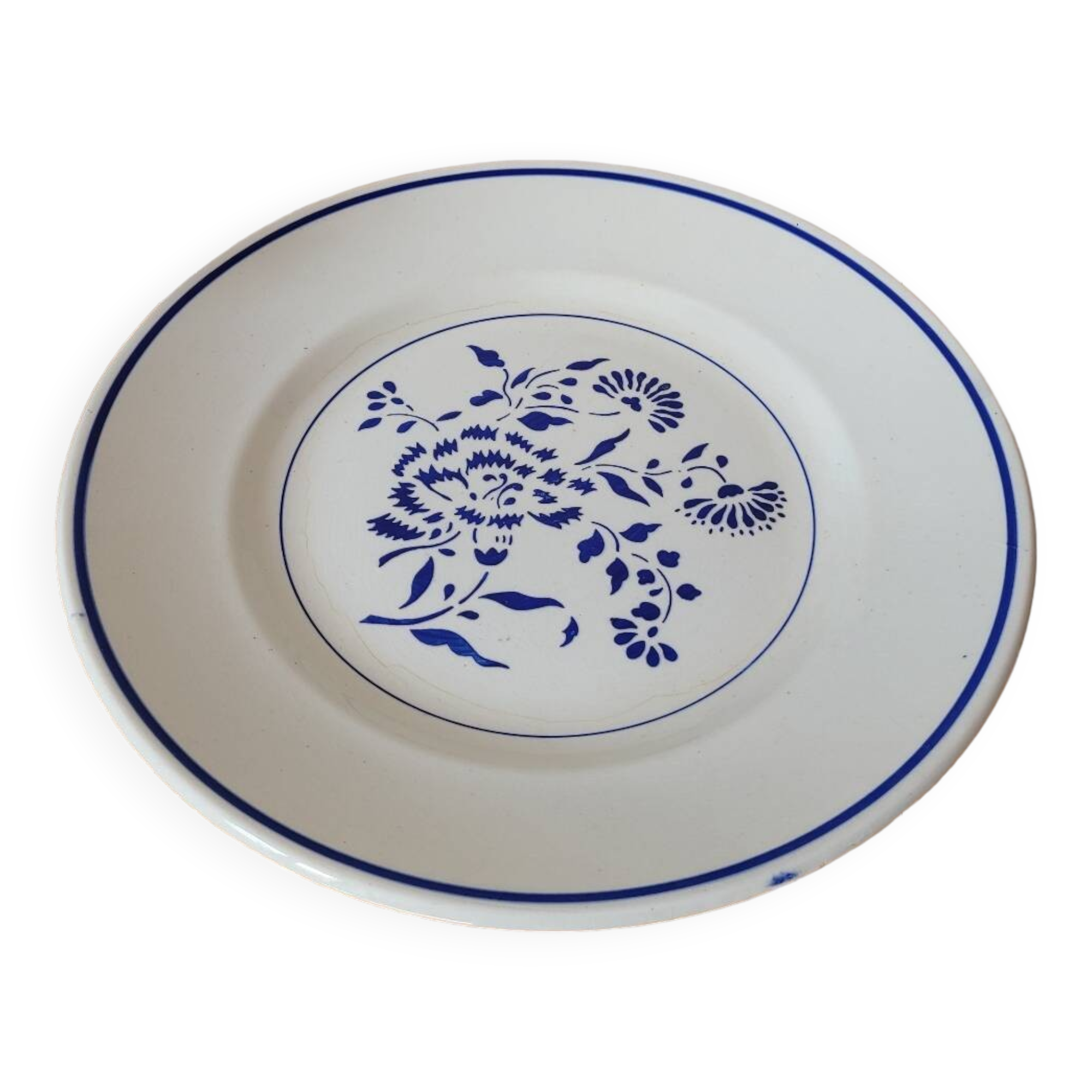 Large flat presentation plate Oeillet by K&G Luneville