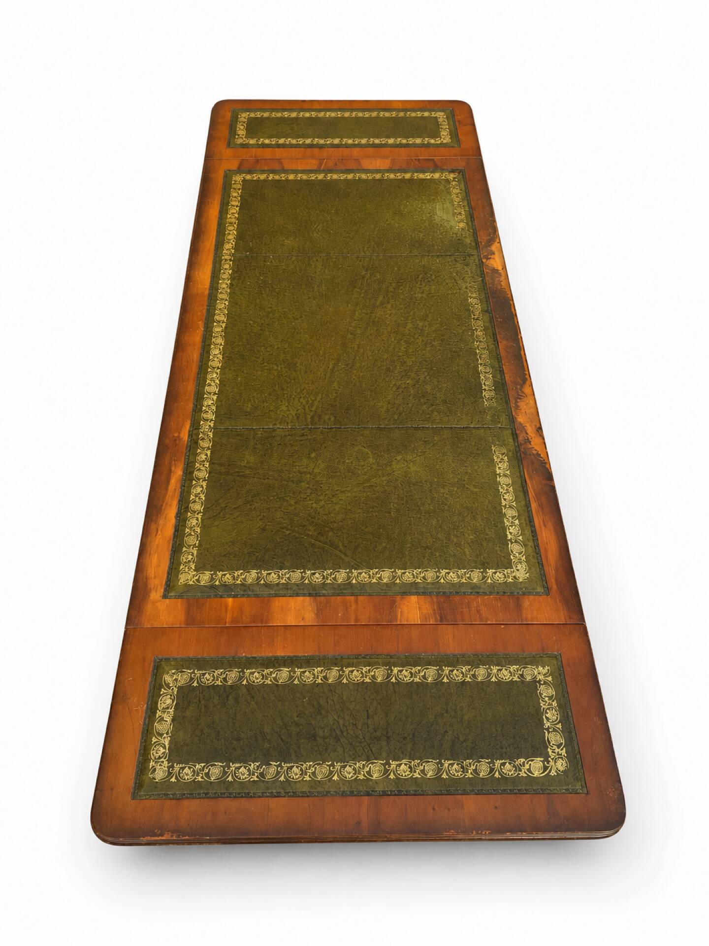 English mahogany double-sided desk with extensions