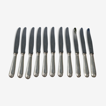 11 couteaux de table Christofle modèle coquille vendôme