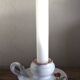 Vintage pink and green tulip ceramic candlestick rat.