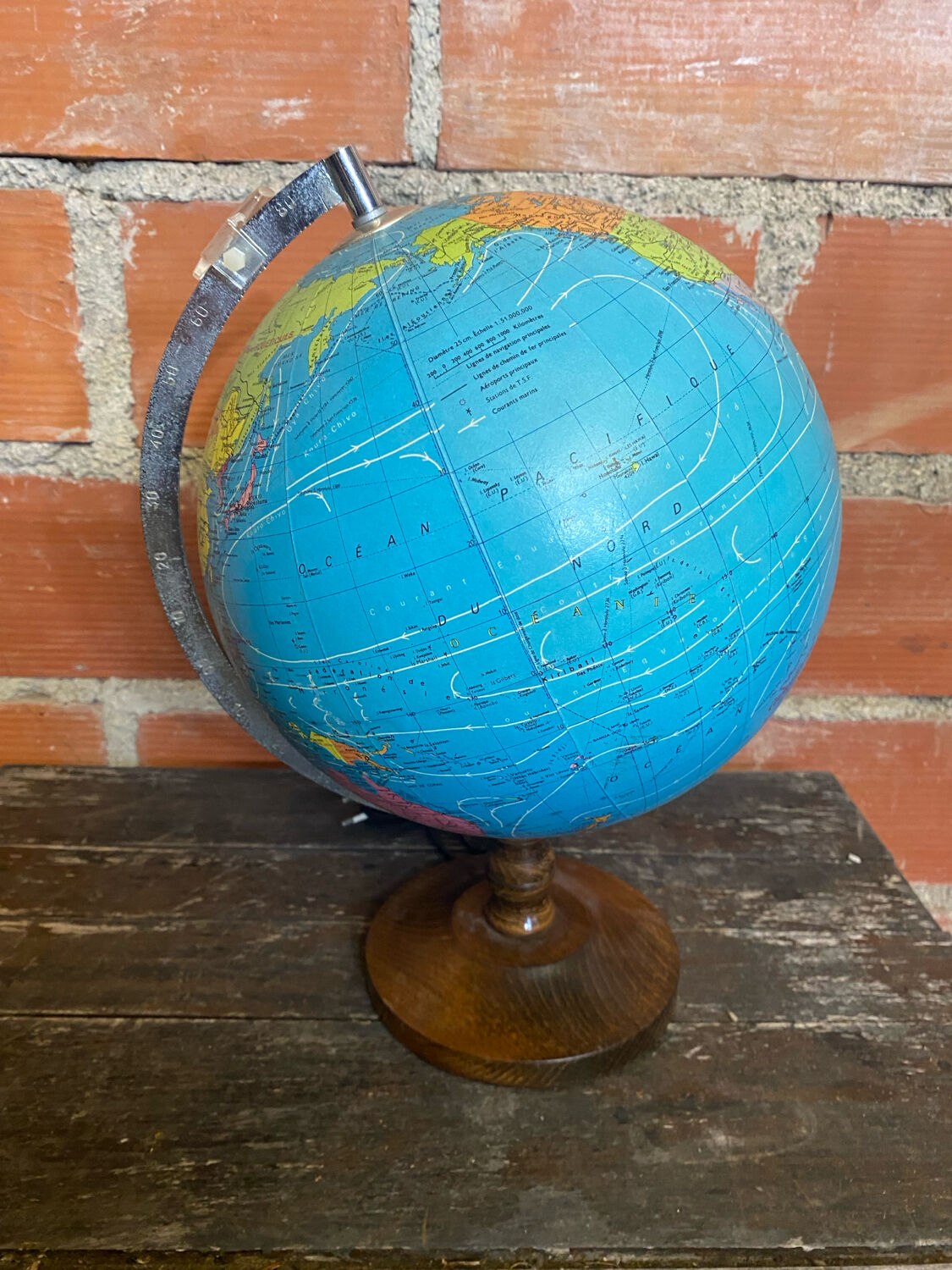 World Map Earth Globe Old TARIDE 1985 Model 90RL025 Vintage