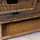 Commode vintage en rotin et osier