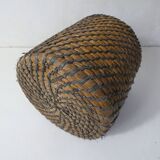 old woven straw stool