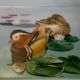 Hermès ashtray signed Rybal in fine Limoges porcelain decorated with mandarin ducks