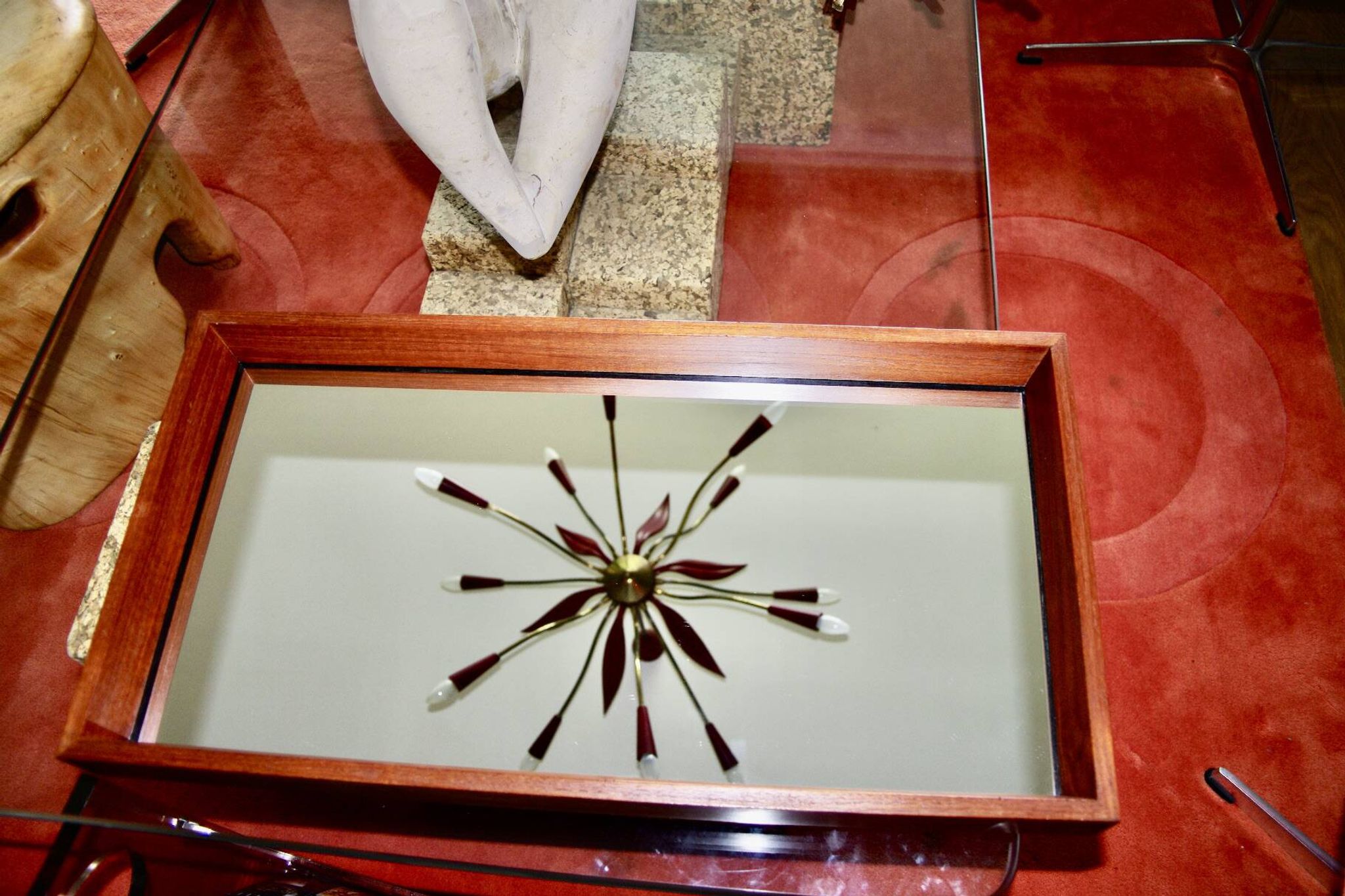 Grand miroir en teck de od mobler as 1950