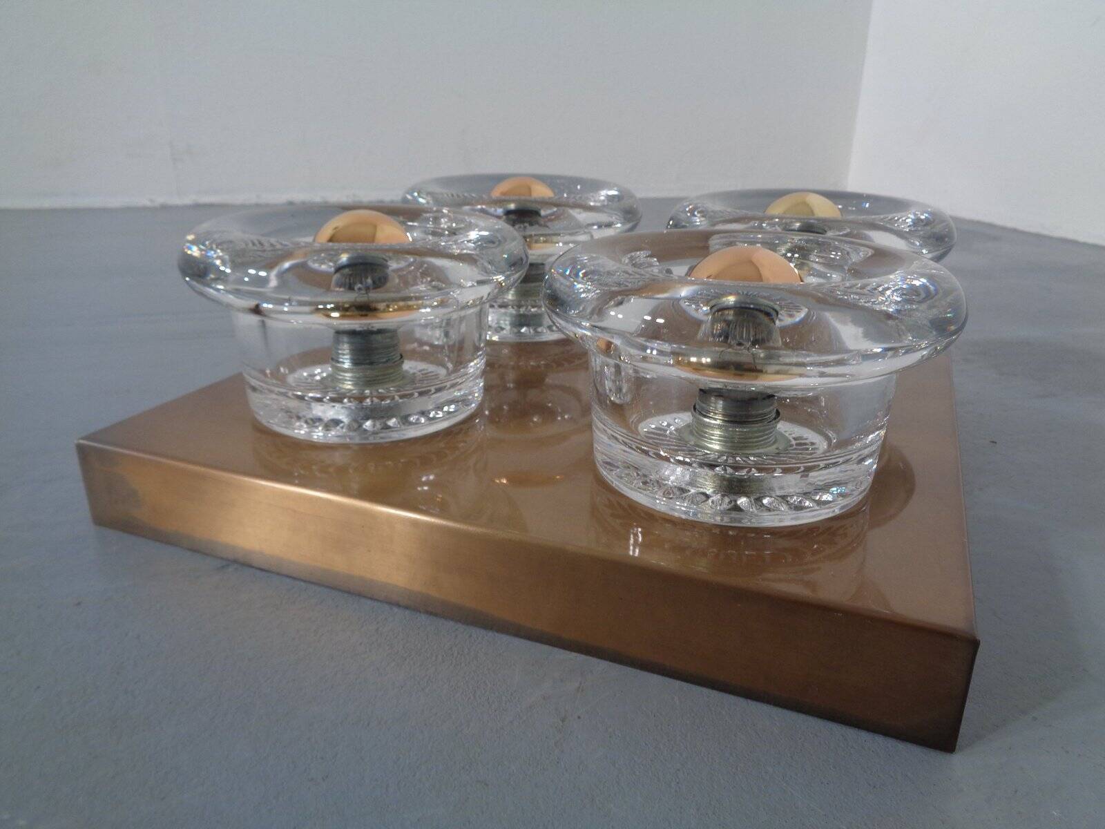 Copper and glass sconce from Cosack, Germany, 1960s.